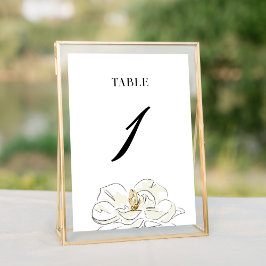 Elegante White Magnolia Wedding Tischnummer