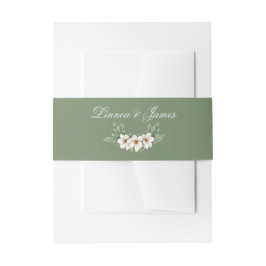 Elegante White Magnolia Winter Wedding Pine Tree Einladungsbanderole
