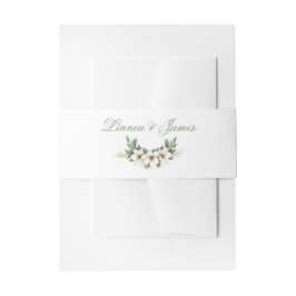 Elegante White Magnolia Winter Wedding Pine Tree Einladungsbanderole