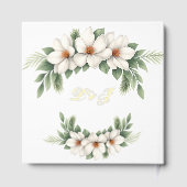 Elegante White Magnolia Winter Wedding Pine Tree Gästebuch (Rückseite)