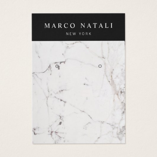 Elegante White Marble Earring Display Card (Vorderseite)