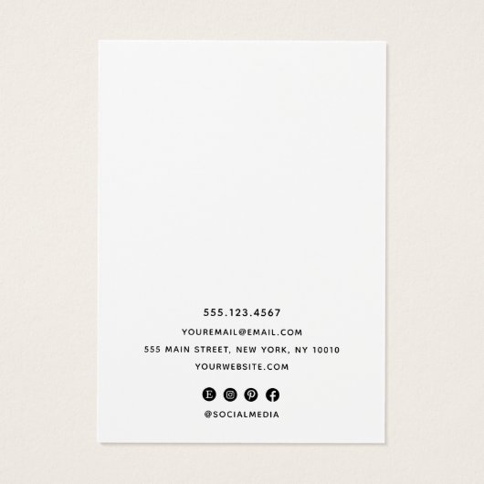 Elegante White Marble Earring Display Card (Rückseite)