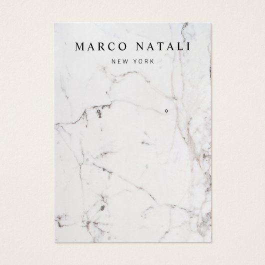Elegante White Marble Earring Display Card (Vorderseite)