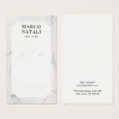 Elegante White Marble Earring Display Card (Vorne & Hinten)