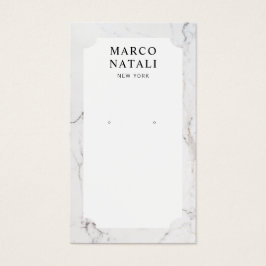 Elegante White Marble Earring Display Card
