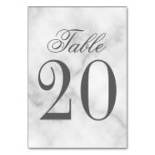 Elegante White Marble Wedding Tischnummer (Vorderseite)