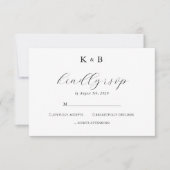 Elegante White Minimalistisch Chic Monogram Weddin RSVP Karte (Vorderseite)