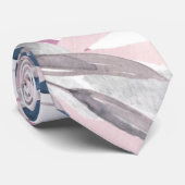 Elegante White Navy Blush Wedding Neck Krawatte (Gerollt)