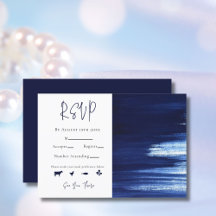 Elegante White & Navy Wasserfarbenmalerei Wash Hoc