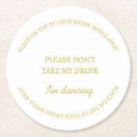 Elegante White Nimm nicht meine Drink-Hochzeitsfei