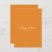 Elegante White & Orange Bridal Dusche Einladung (Vorne/Hinten)