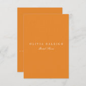 Elegante White & Orange Bridal Dusche Einladung (Vorne/Hinten)