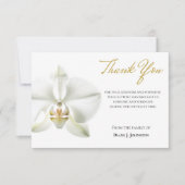 Elegante White Orchid Begräbniskarte Dankeskarte (Vorderseite)