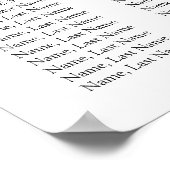 Elegante White Orchid Boho 8 Tische SITZENDE CHART Poster (Ecke)