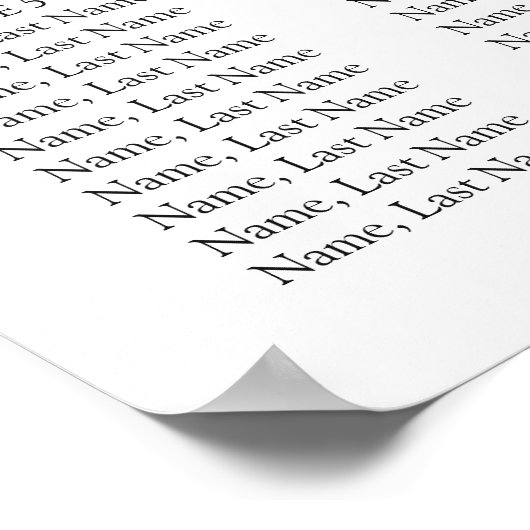 Elegante White Orchid Boho 8 Tische SITZENDE CHART Poster (Ecke)