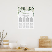 Elegante White Orchid Boho 8 Tische SITZENDE CHART Poster (Küche)