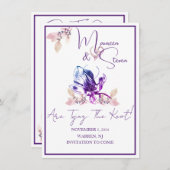 Elegante White Orchid Save the Date Wedding Card Einladung (Vorne/Hinten)