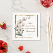 Elegante White Orchids Bible Verse Hochzeit Serviette (Beispiel)