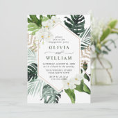 Elegante White Orchids Bohemisch ENGAGEMENT PARTY Einladung (Stehend Vorderseite)