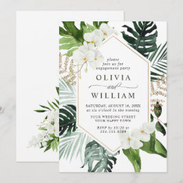 Elegante White Orchids Bohemisch ENGAGEMENT PARTY Einladung