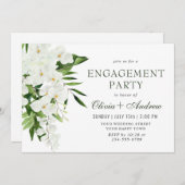 Elegante White Orchids Bohemisch ENGAGEMENT PARTY Einladung (Vorne/Hinten)
