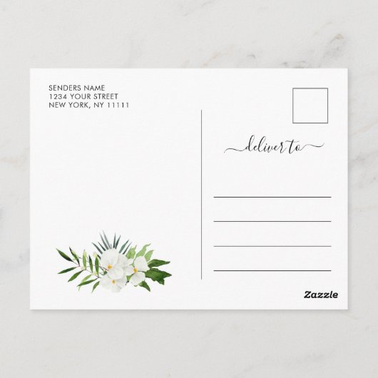 Elegante White Orchids Bohemisch Hochzeit Vielen D Postkarte (Rückseite)