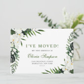 Elegante White Orchids Bohemische Announcement Car Ankündigung (Stehend Vorderseite)