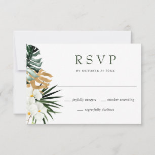 Elegante White Orchids Bohemische Wedding RSVP Car