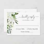 Elegante White Orchids Bohemische Wedding RSVP Car (Vorne/Hinten)