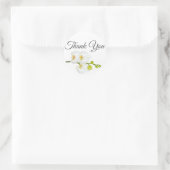 Elegante White Orchids Coupels Initials & Datum Runder Aufkleber (Tasche)