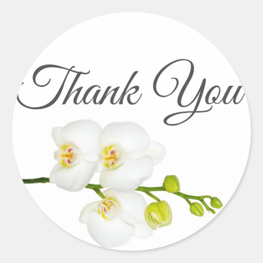 Elegante White Orchids Coupels Initials & Datum Runder Aufkleber (Vorderseite)