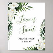 Elegante White Orchids Liebe ist Sweet Wedding Sig Poster (Vorne)