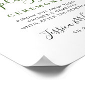 Elegante White Orchids Unplugged Wedding Zeremony Poster (Ecke)