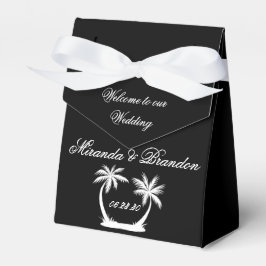 Elegante White Palm Beach Hochzeit Geschenkschachtel