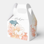 Elegante White Peach Cream Floral Wedding Geschenkschachtel (Rückseite)