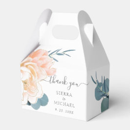 Elegante White Peach Cream Floral Wedding Geschenkschachtel