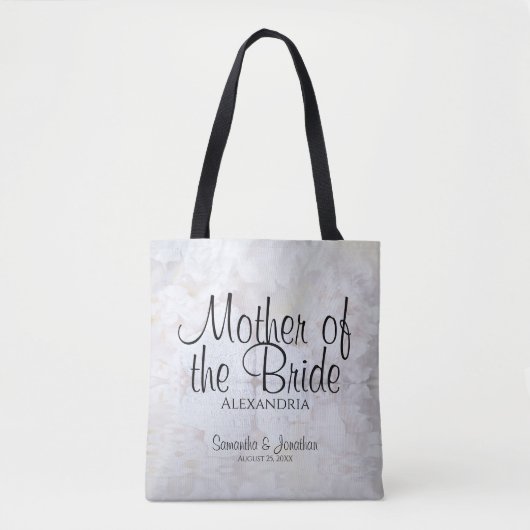 Elegante White Peonies Mother of the Bride Wedding Tasche (Vorderseite)