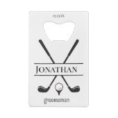 Elegante White Personalisiert Trauzeugen Golf Club Geldbeutel Flaschenöffner (Rückseite)