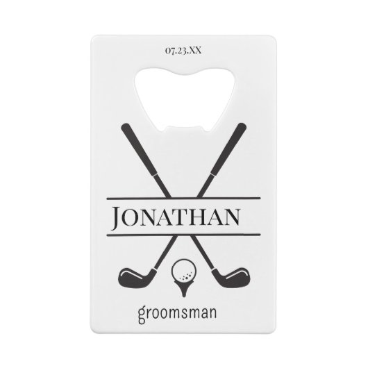 Elegante White Personalisiert Trauzeugen Golf Club Geldbeutel Flaschenöffner (Rückseite)