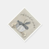Elegante White Pumpkin Fall Erntedank Familie Serviette (Ecke)