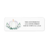 Elegante White Pumpkin-Rücksendeadresse (Vorne)