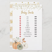 Elegante White Pumpkin Shower Baby Tracks Games (Vorne/Hinten)