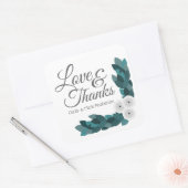 Elegante White Ranunculus Blume Vielen Dank Quadratischer Aufkleber (Umschlag)