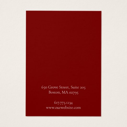 Elegante White Red Minimal Earring Display Card (Rückseite)