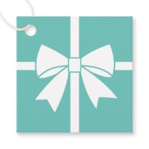 Elegante White Ribbon Bow Aquamarin Blue Baby Dusc