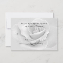 Elegante White Rose Custom Wedding Response Card RSVP Karte