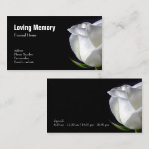 Elegante White Rose Floral Business Card Visitenkarte