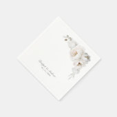 Elegante White Rose Floral Wedding Serviette (Ecke)