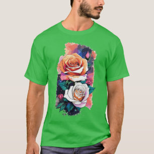 Elegante White Rose Galaxy Streetwear T mit Pro Ve T-Shirt