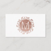 Elegante White Rose Gold Floral Wedding Platzkarte (Rückseite)